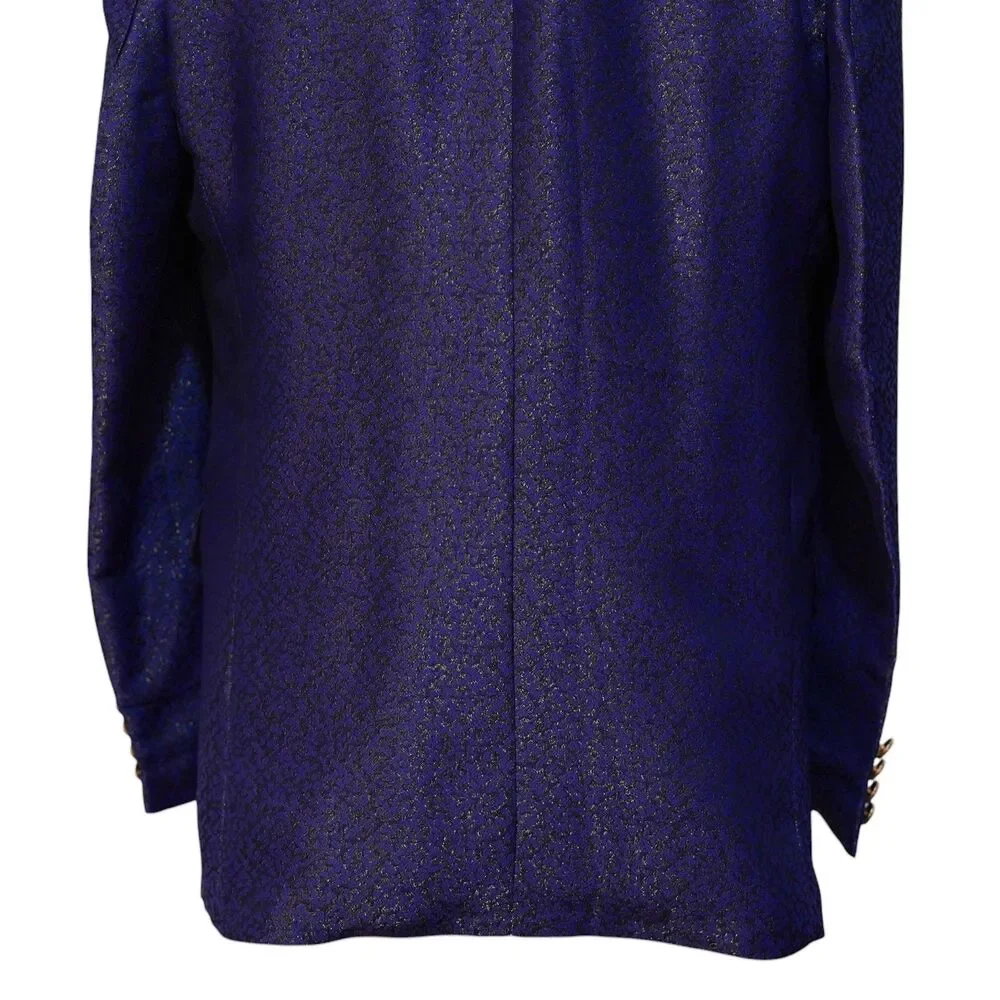 Mens 42R Purple Jacquard Blazer Hand Embroidered Jeweled Tuxedo Suit Jacket